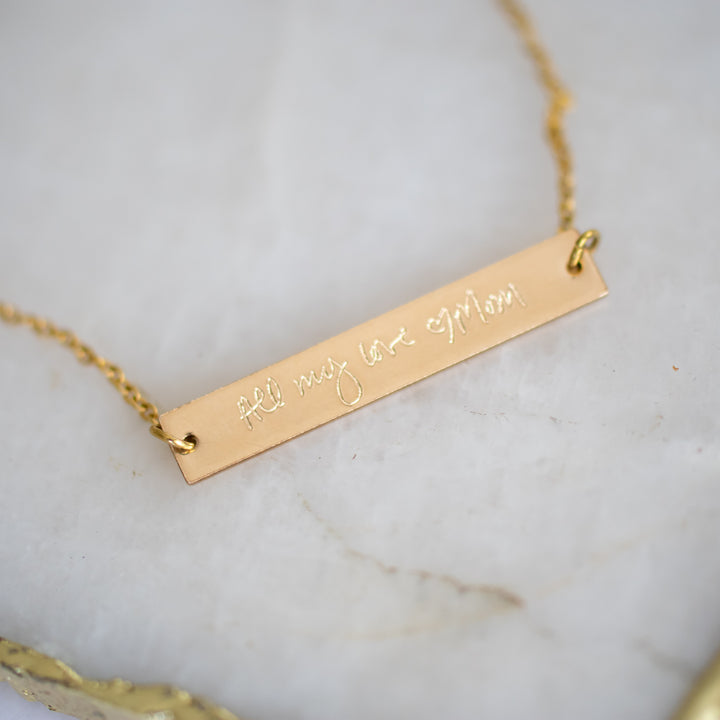Custom Engraved Handwriting Necklace