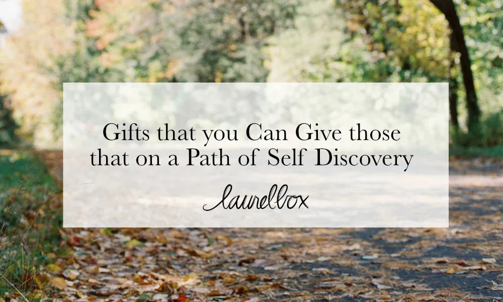 Text on a blurred autumn background displaying 'Gifts that you Can Give those that on a Path of Self Discovery'