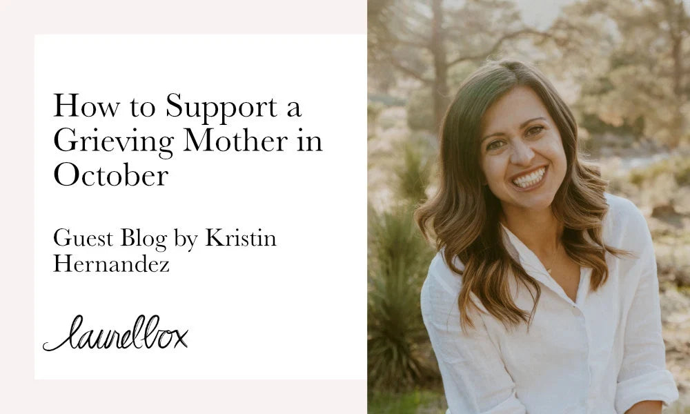 How to Help and Support a Grieving Mother in October Guest Blog title with a smiling woman outdoors.