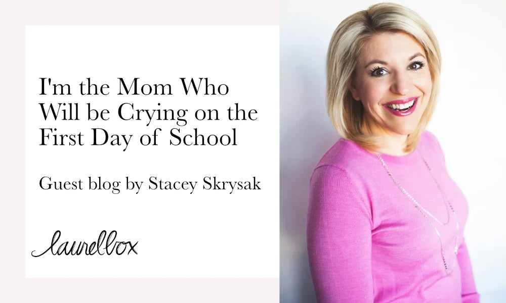 Portrait of a smiling woman with short blond hair wearing a pink sweater, with text about a guest blog on emotional themes.