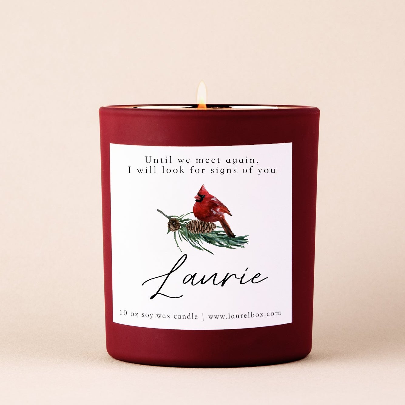 Laurelbox Cardinals Appear When Angels are Near Candle