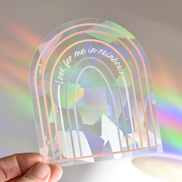 Look for me in Rainbows Sun Catcher Decal Set