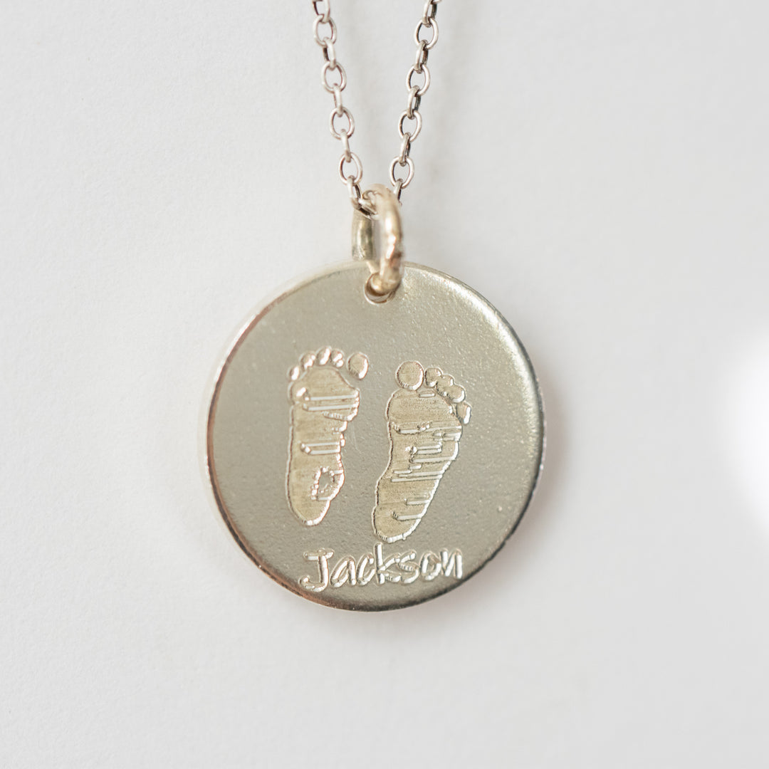 Custom Handprint or Footprint Necklace