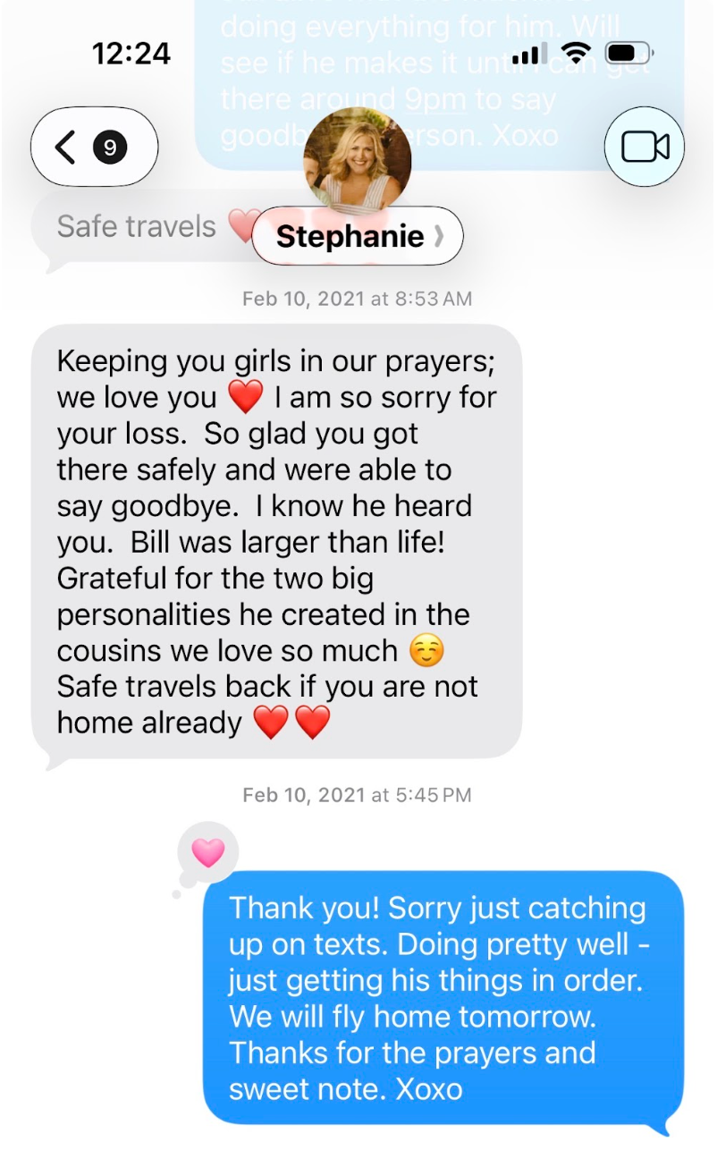 Screenshot of a text conversation