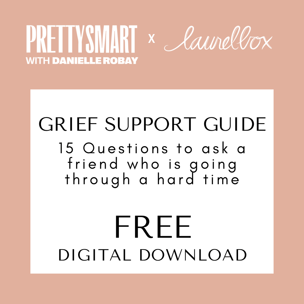 GRIEF SUPPORT GUIDE with text: 15 Questions to ask a friend going through a hard time, FREE DIGITAL DOWNLOAD. FREE 15 Questions to Ask a Friend Going through a Hard Time Digital Download.