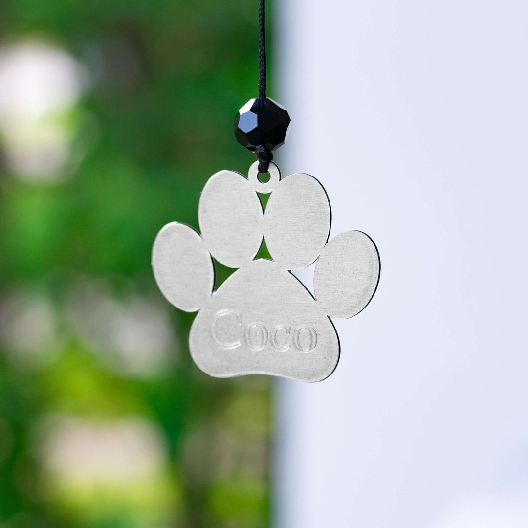 Rainbow Bridge Dog Wind Chime pendant with engraved name &
