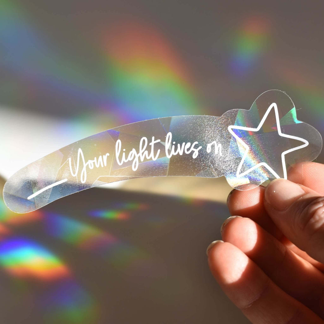 Look for me in Rainbows Sun Catcher Decal Set featuring a clear star-shaped decal with the text &