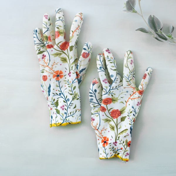 embroidered gardening gloves Floral Gardening Gloves
